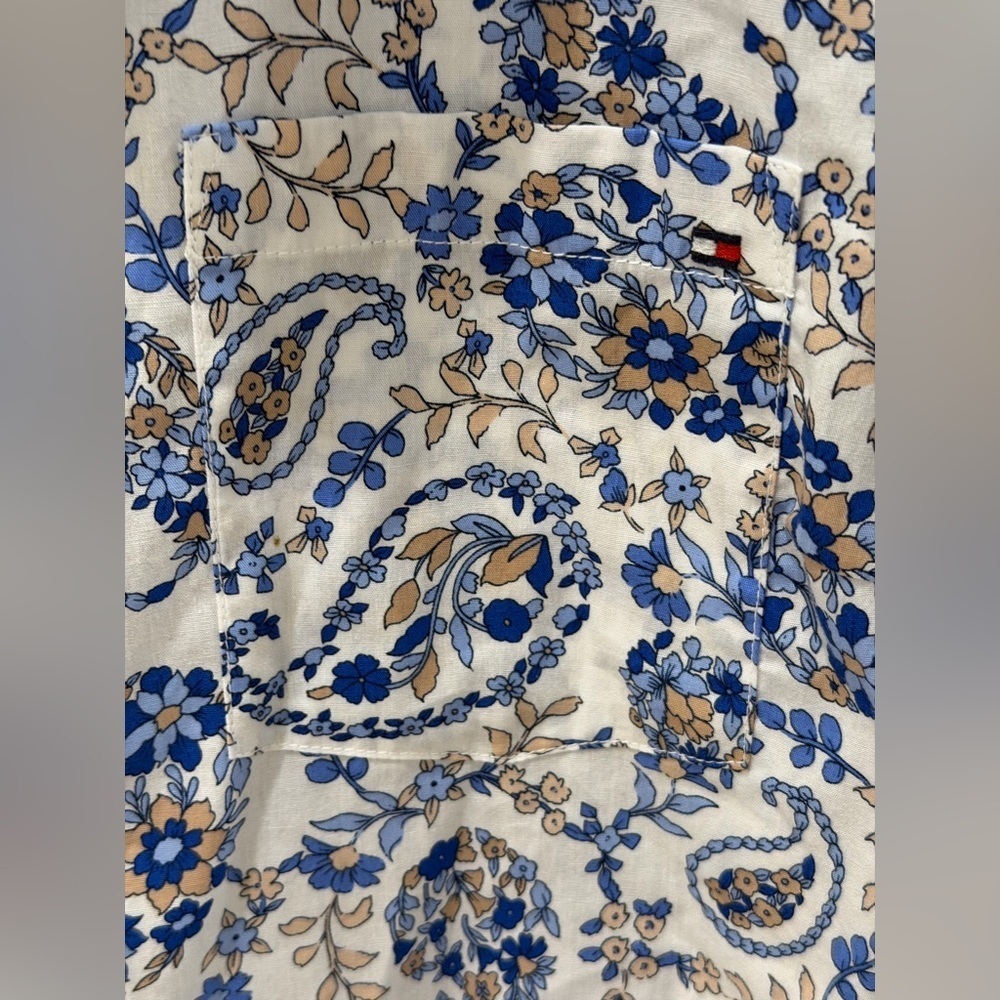 Tommy Hilfiger Blue Floral Paisley Button-Down Shirt • Size XXL - Picture 5 of 7